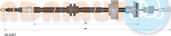 Adriauto 05.0267 - Cavo comando, Freno stazionamento www.autoricambit.com