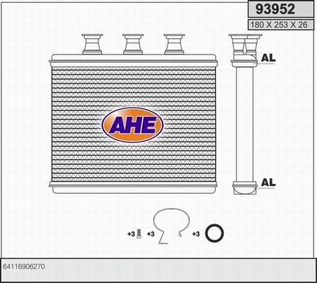 AHE 93952 - Scambiatore calore, Riscaldamento abitacolo www.autoricambit.com