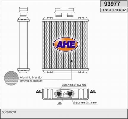 AHE 93977 - Scambiatore calore, Riscaldamento abitacolo www.autoricambit.com