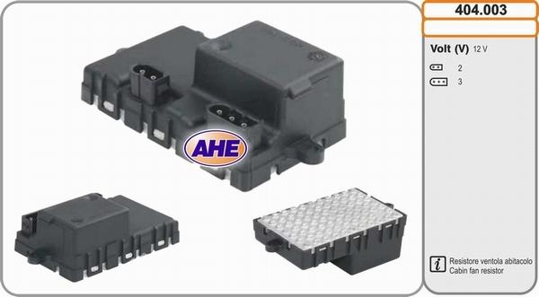 AHE 404.003 - Resistore addizionale, Elettromotore-Ventola radiatore www.autoricambit.com