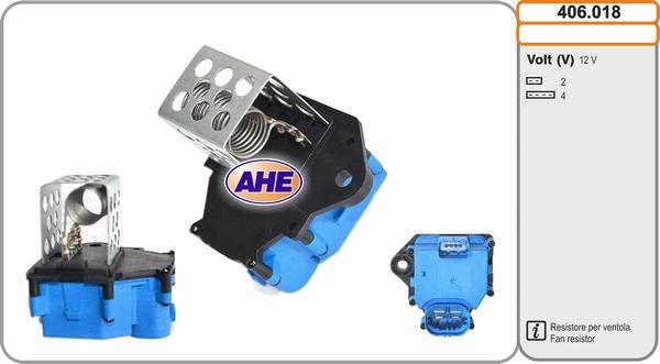 AHE 406.018 - Resistore addizionale, Elettromotore-Ventola radiatore www.autoricambit.com