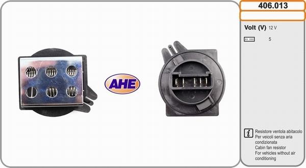 AHE 406.013 - Resistore addizionale, Elettromotore-Ventola radiatore www.autoricambit.com