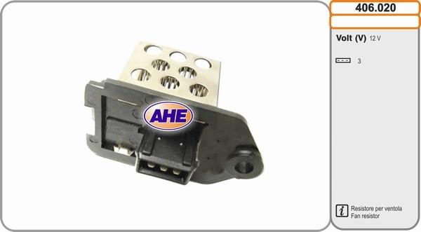 AHE 406.020 - Resistore addizionale, Elettromotore-Ventola radiatore www.autoricambit.com