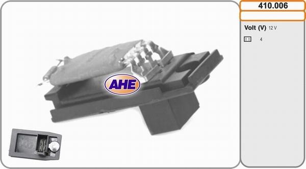 AHE 410.006 - Resistore addizionale, Elettromotore-Ventola radiatore www.autoricambit.com