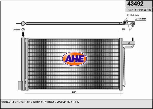 AHE 43492 - Condensatore, Climatizzatore www.autoricambit.com