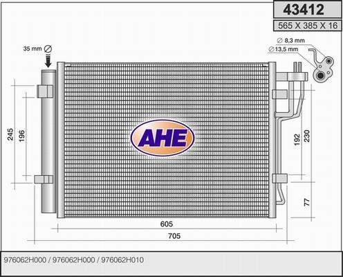 AHE 43412 - Condensatore, Climatizzatore www.autoricambit.com