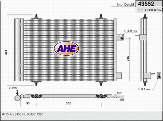 AHE 43552 - Condensatore, Climatizzatore www.autoricambit.com