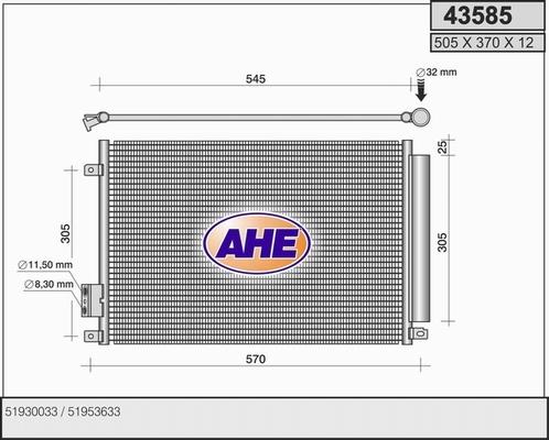 AHE 43585 - Condensatore, Climatizzatore www.autoricambit.com