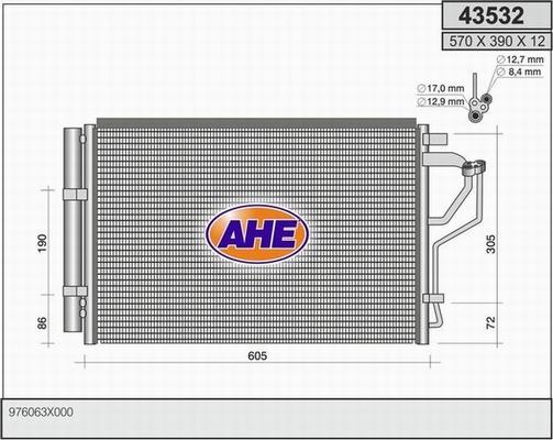 AHE 43532 - Condensatore, Climatizzatore www.autoricambit.com