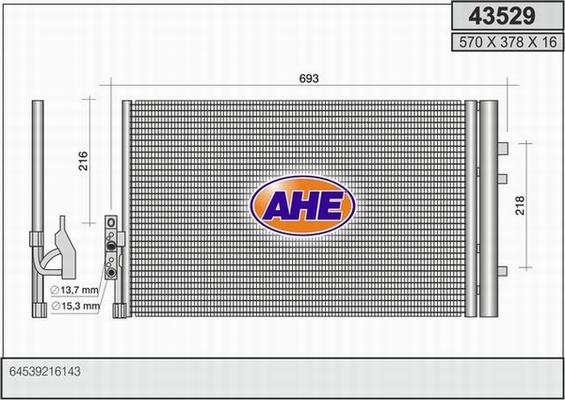AHE 43529 - Condensatore, Climatizzatore www.autoricambit.com