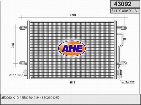 AHE 43092 - Condensatore, Climatizzatore www.autoricambit.com