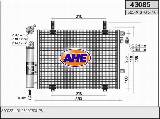 AHE 43085 - Condensatore, Climatizzatore www.autoricambit.com