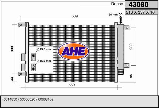 AHE 43080 - Condensatore, Climatizzatore www.autoricambit.com