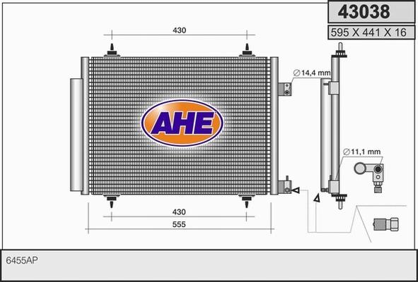 AHE 43038 - Condensatore, Climatizzatore www.autoricambit.com