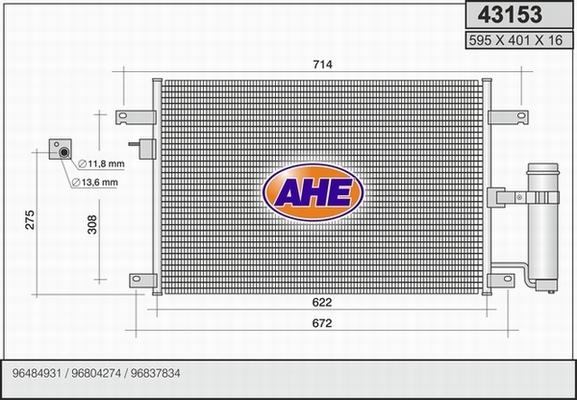 AHE 43153 - Condensatore, Climatizzatore www.autoricambit.com