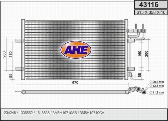 AHE 43116 - Condensatore, Climatizzatore www.autoricambit.com