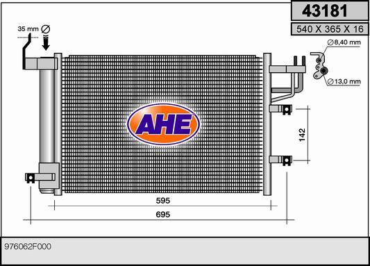 AHE 43181 - Condensatore, Climatizzatore www.autoricambit.com