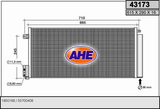 AHE 43173 - Condensatore, Climatizzatore www.autoricambit.com