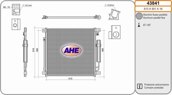 AHE 43841 - Condensatore, Climatizzatore www.autoricambit.com