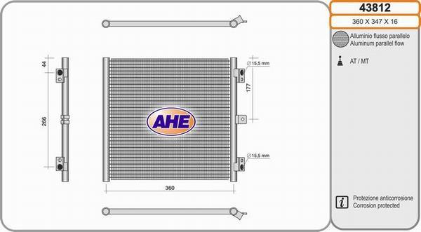 AHE 43812 - Condensatore, Climatizzatore www.autoricambit.com