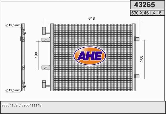 AHE 43265 - Condensatore, Climatizzatore www.autoricambit.com