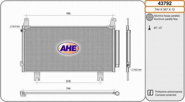 AHE 43792 - Condensatore, Climatizzatore www.autoricambit.com