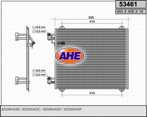 AHE 53461 - Condensatore, Climatizzatore www.autoricambit.com