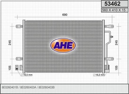 AHE 53462 - Condensatore, Climatizzatore www.autoricambit.com