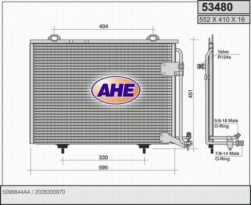 AHE 53480 - Condensatore, Climatizzatore www.autoricambit.com