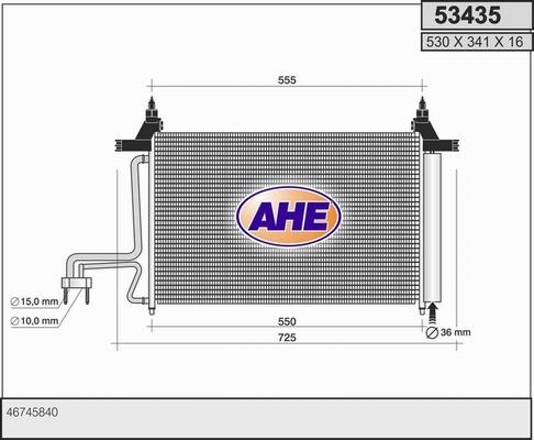 AHE 53435 - Condensatore, Climatizzatore www.autoricambit.com