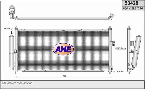 AHE 53428 - Condensatore, Climatizzatore www.autoricambit.com