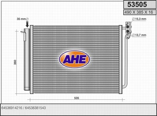 AHE 53505 - Condensatore, Climatizzatore www.autoricambit.com