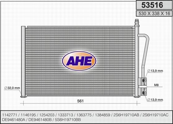 AHE 53516 - Condensatore, Climatizzatore www.autoricambit.com
