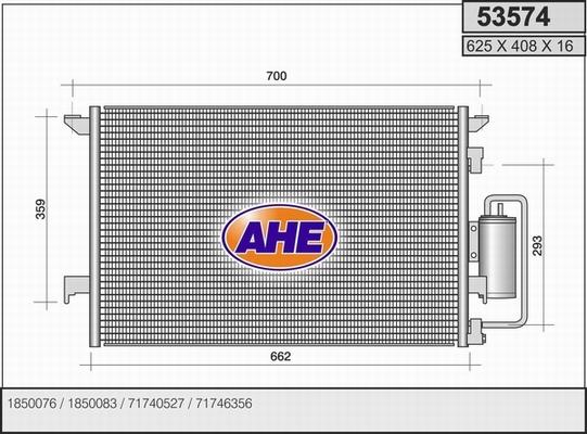 AHE 53574 - Condensatore, Climatizzatore www.autoricambit.com
