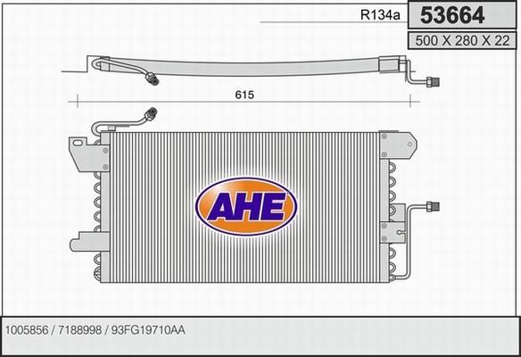 AHE 53664 - Condensatore, Climatizzatore www.autoricambit.com