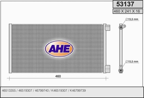 AHE 53137 - Condensatore, Climatizzatore www.autoricambit.com