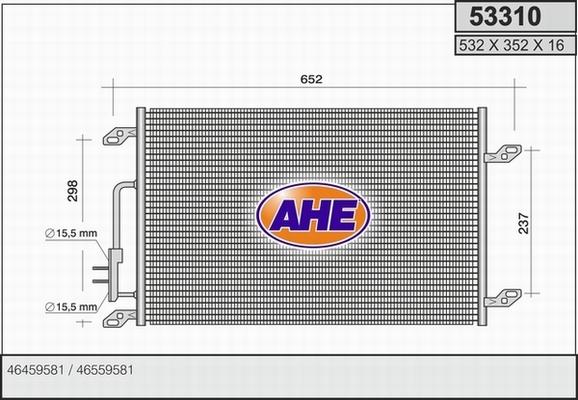 AHE 53310 - Condensatore, Climatizzatore www.autoricambit.com