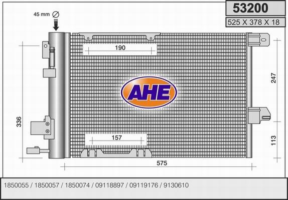 AHE 53200 - Condensatore, Climatizzatore www.autoricambit.com