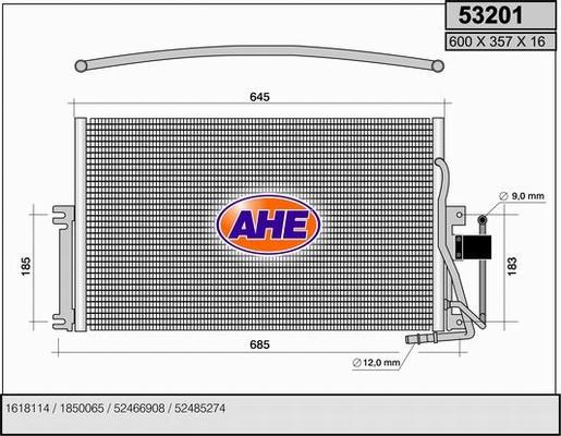 AHE 53201 - Condensatore, Climatizzatore www.autoricambit.com