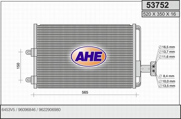 AHE 53752 - Condensatore, Climatizzatore www.autoricambit.com