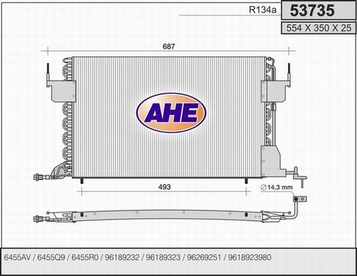 AHE 53735 - Condensatore, Climatizzatore www.autoricambit.com