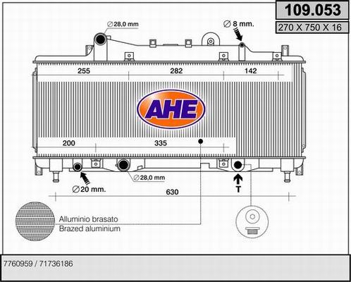 AHE 109.053 - Radiatore, Raffreddamento motore www.autoricambit.com