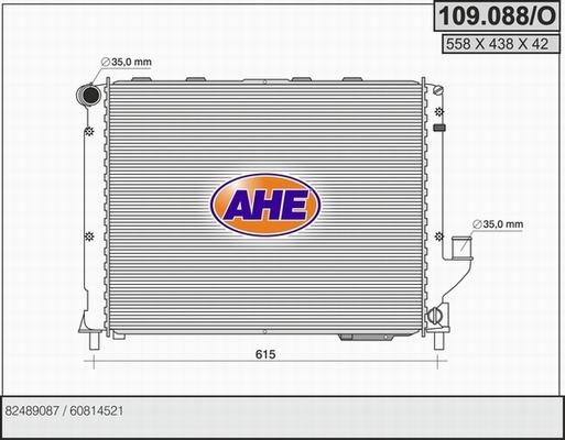 AHE 109.088/O - Radiatore, Raffreddamento motore www.autoricambit.com