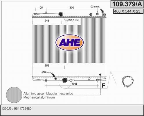AHE 109.379/A - Radiatore, Raffreddamento motore www.autoricambit.com
