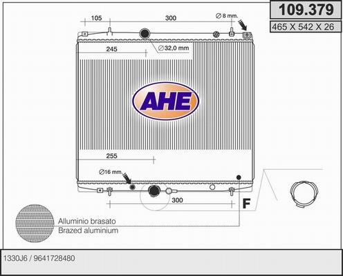 AHE 109.379 - Radiatore, Raffreddamento motore www.autoricambit.com