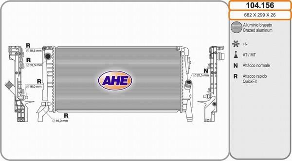 AHE 104.156 - Radiatore, Raffreddamento motore www.autoricambit.com