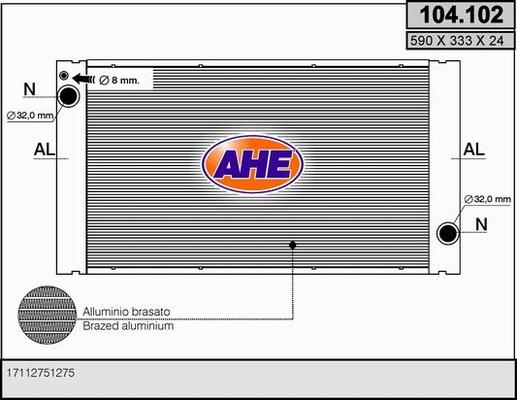 AHE 104.102 - Radiatore, Raffreddamento motore www.autoricambit.com