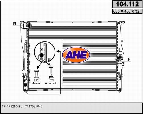 AHE 104.112 - Radiatore, Raffreddamento motore www.autoricambit.com
