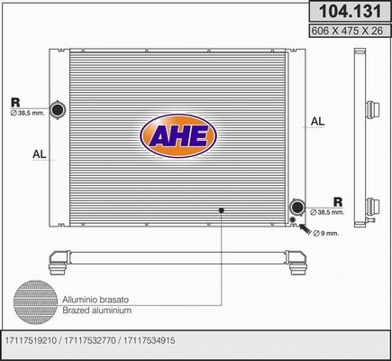 AHE 104.131 - Radiatore, Raffreddamento motore www.autoricambit.com