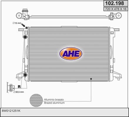 AHE 102.198 - Radiatore, Raffreddamento motore www.autoricambit.com
